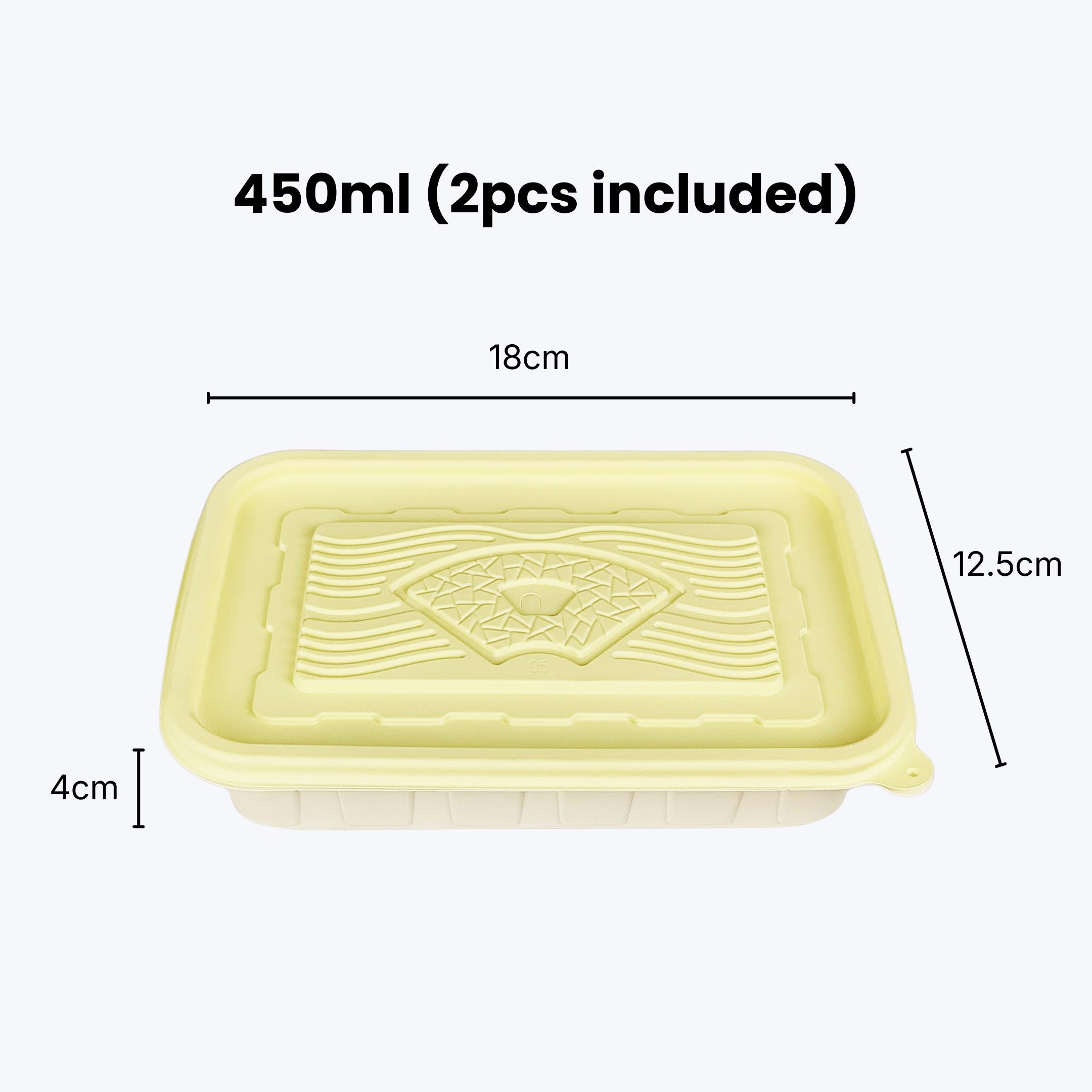 Corn Starch Disposable Food Container | Rainbow Lids | Assorted Sizes