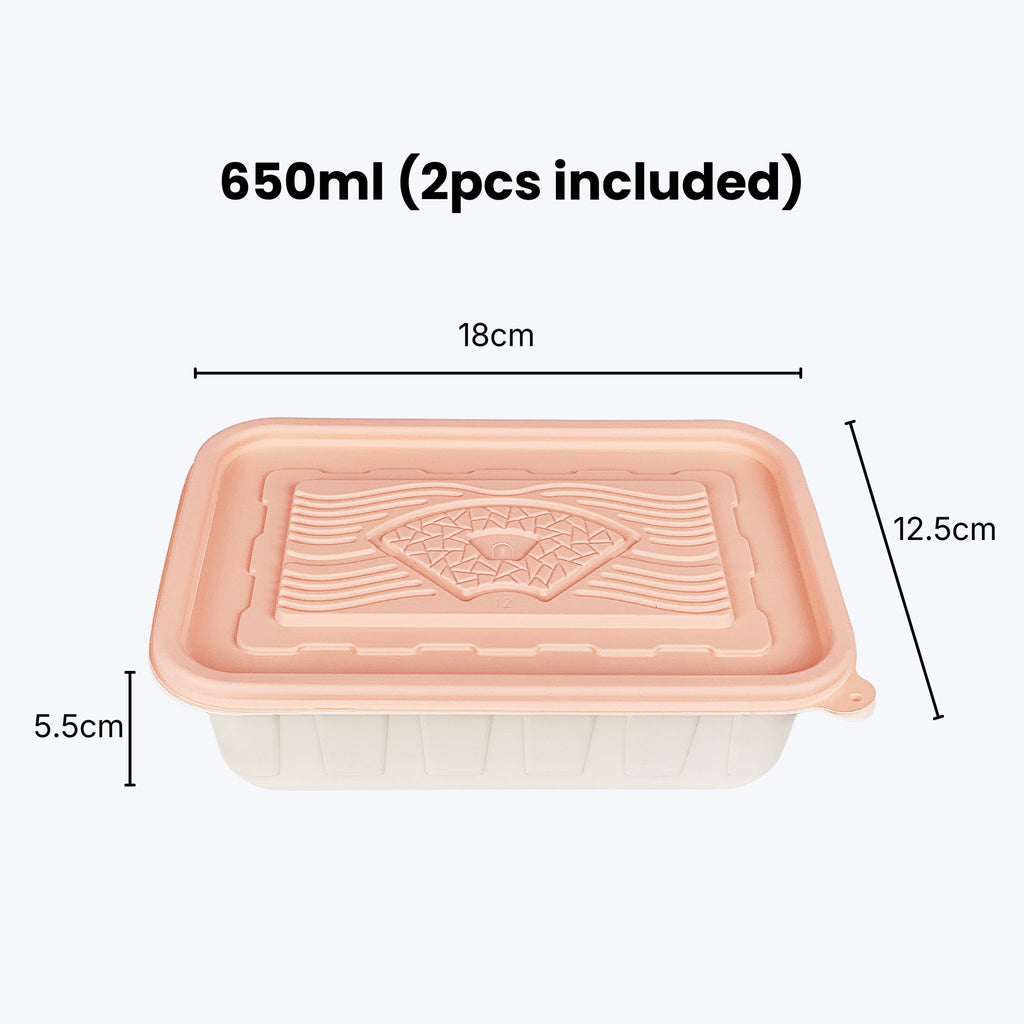 Corn Starch Disposable Food Container | Rainbow Lids | Assorted Sizes