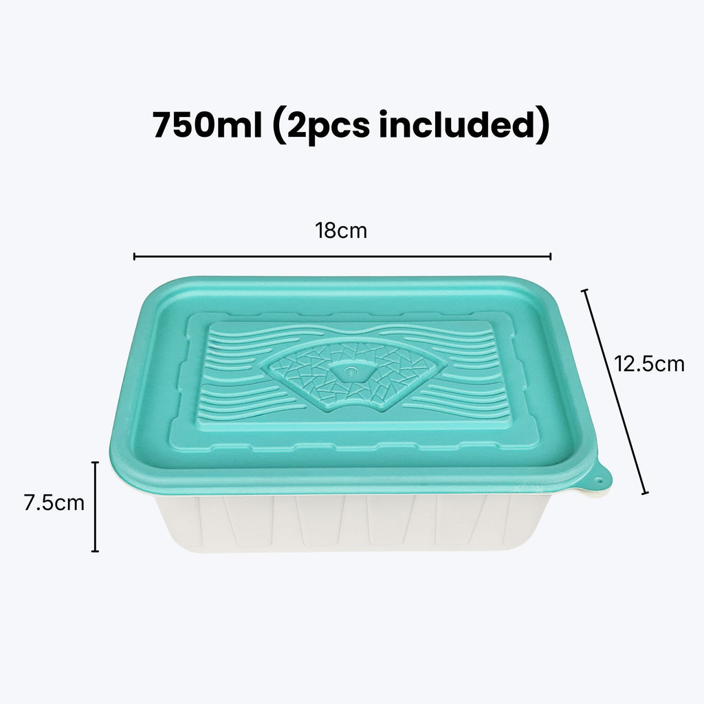 Corn Starch Disposable Food Container | Rainbow Lids | Assorted Sizes