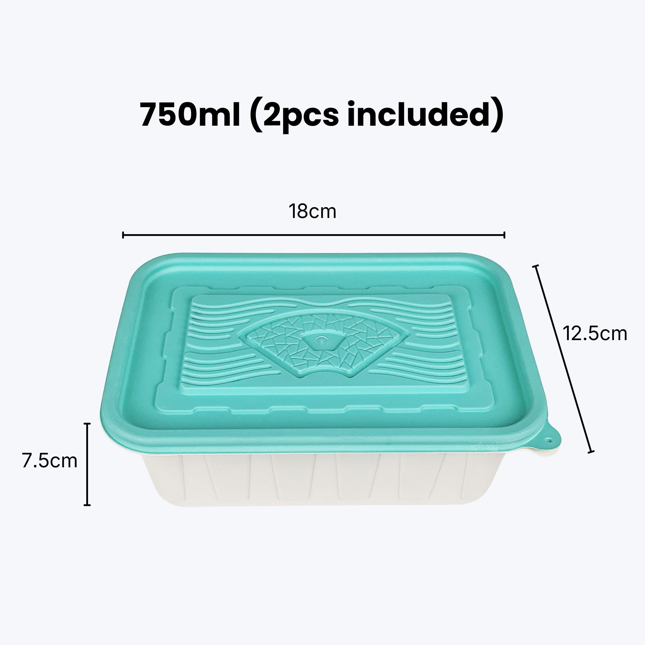 Corn Starch Disposable Food Container | Rainbow Lids | Assorted Sizes
