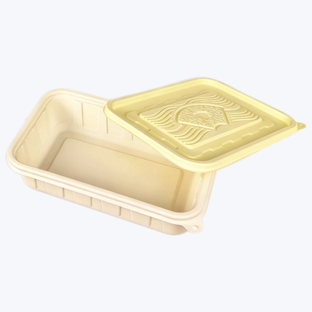 Corn Starch Disposable Food Container | Rainbow Lids | Set of 10pcs