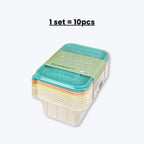 Corn Starch Disposable Food Container | Rainbow Lids | Set of 10pcs