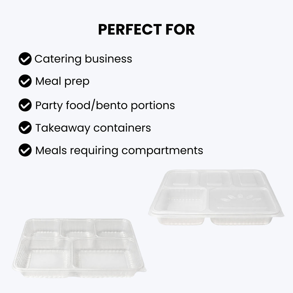 5 Compartment Disposable Food Container