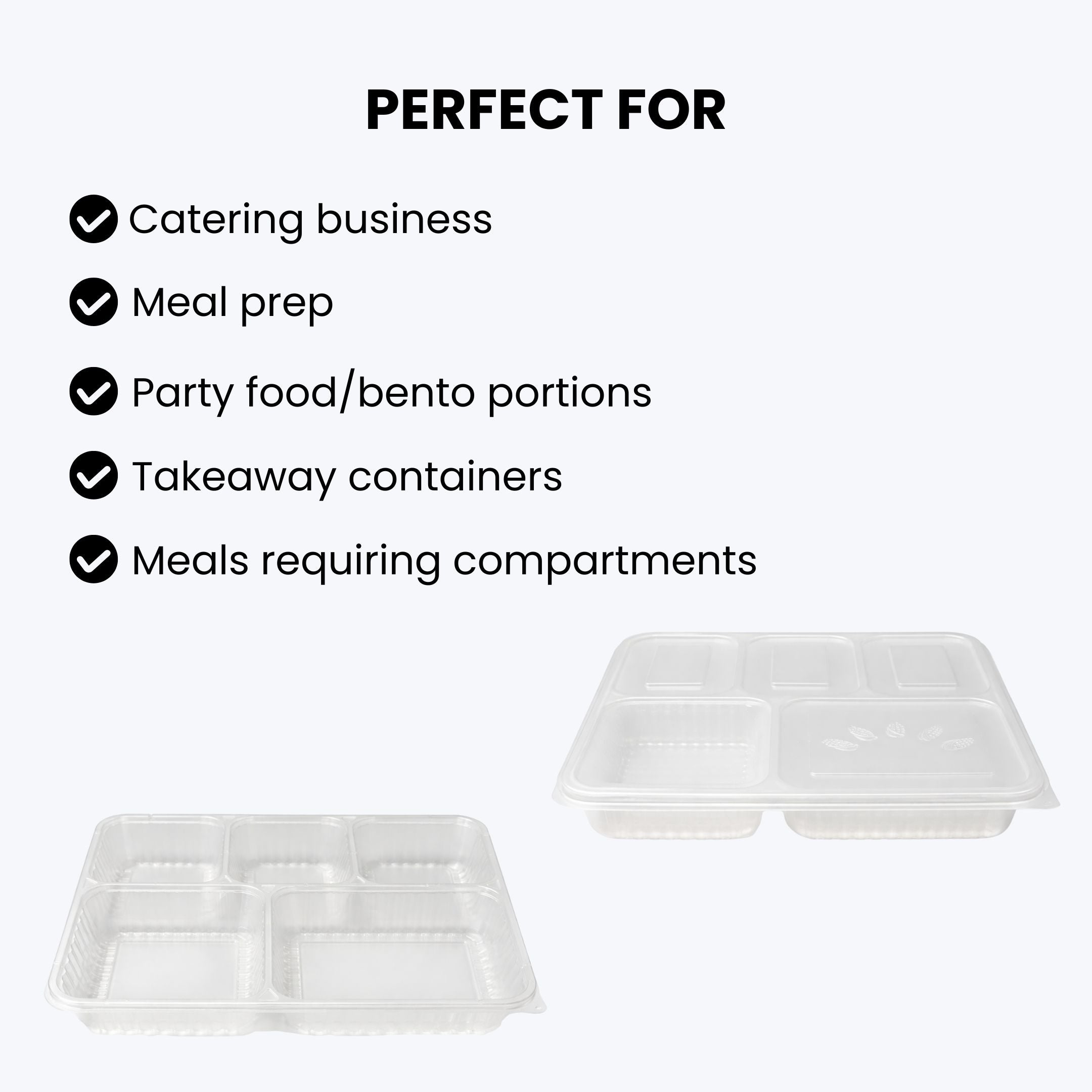 5 Compartment Disposable Food Container