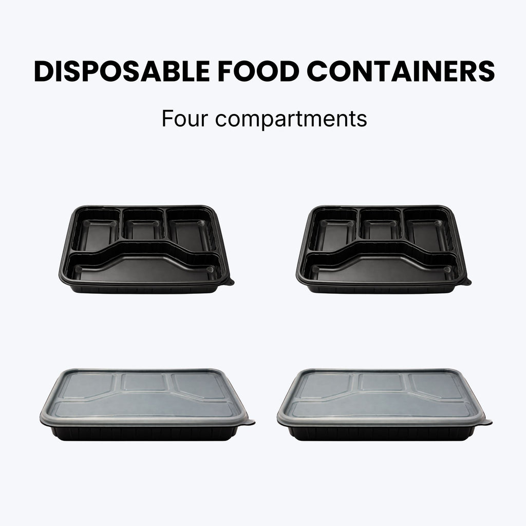 Four Compartment Disposable Food Container