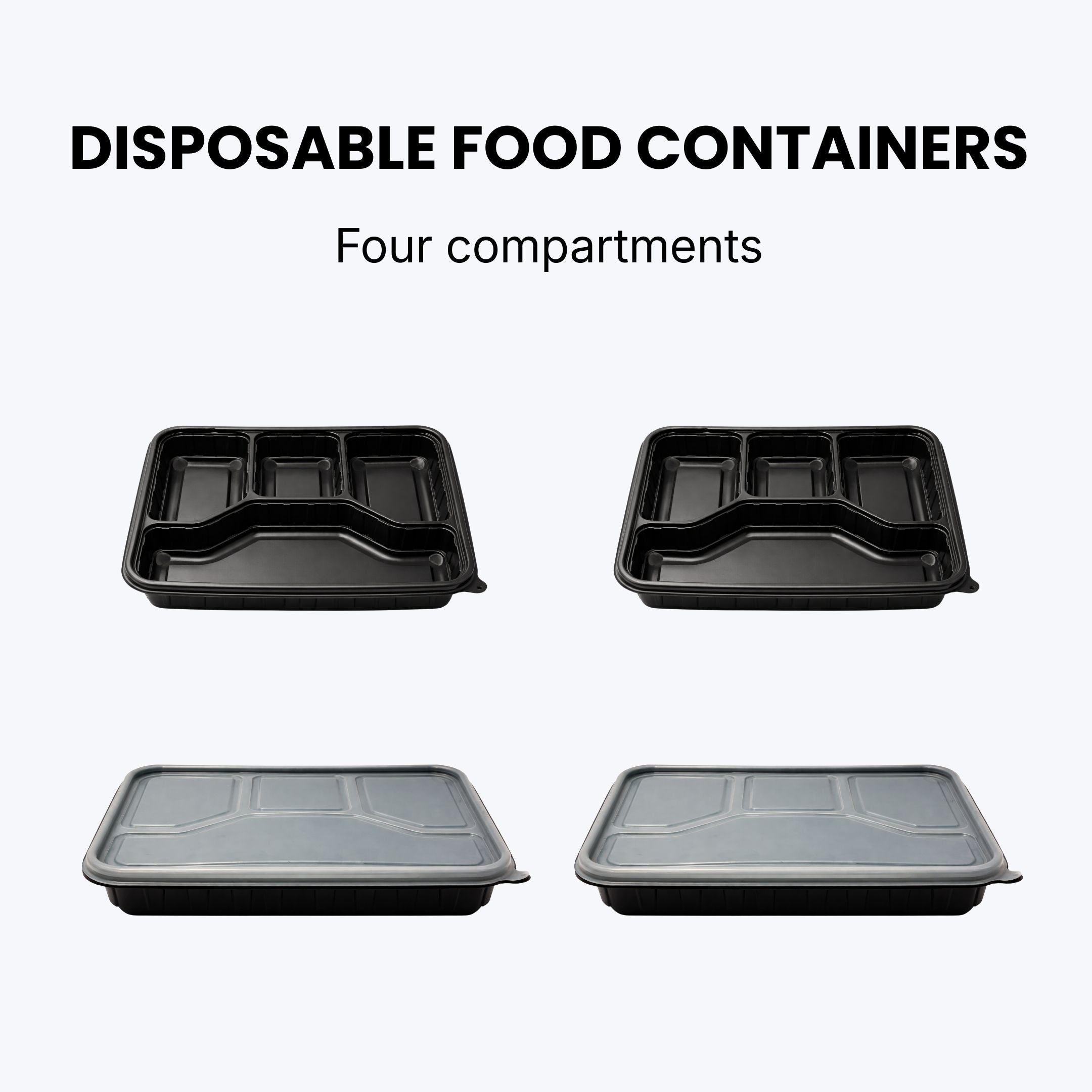 Four Compartment Disposable Food Container