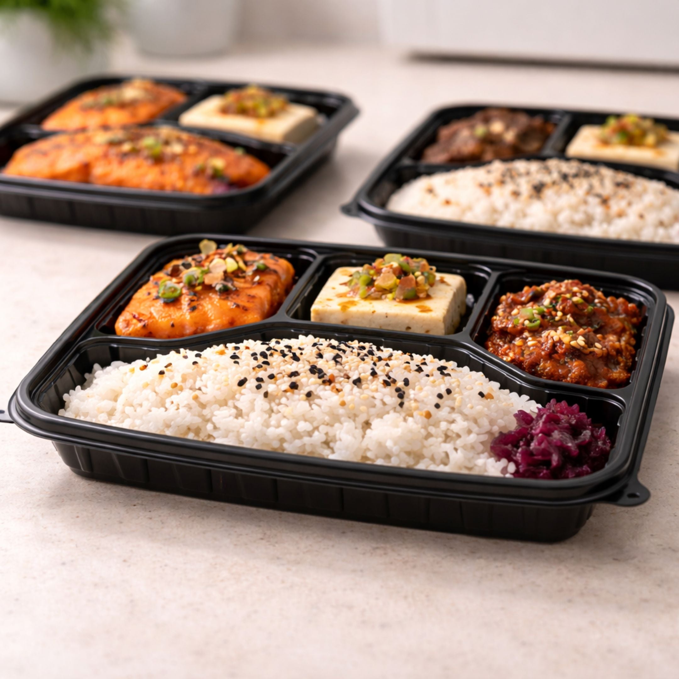 Four Compartment Disposable Food Container