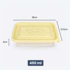 Corn Starch Disposable Food Container | Rainbow Lids | Set of 10pcs