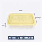 Corn Starch Disposable Food Container | Rainbow Lids | Assorted Sizes