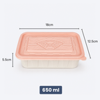 Corn Starch Disposable Food Container | Rainbow Lids | Set of 10pcs