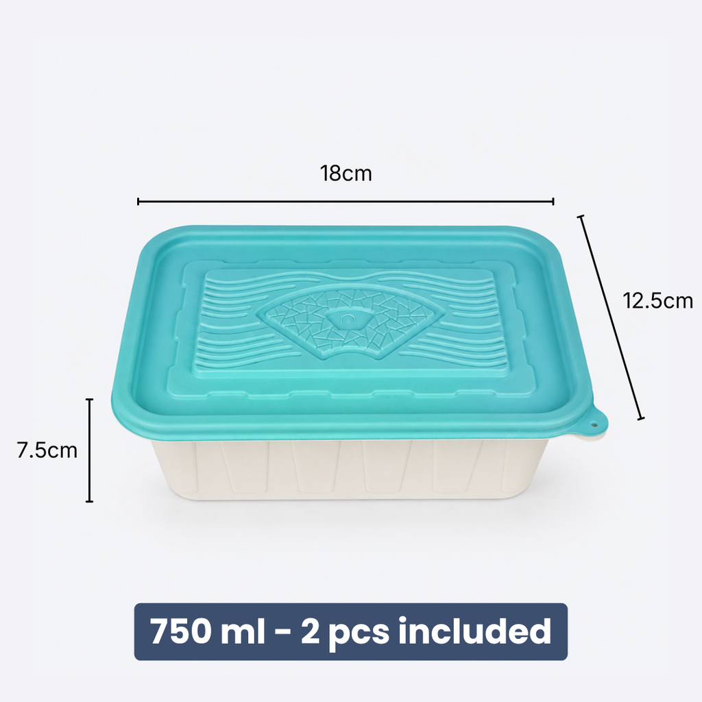 Corn Starch Disposable Food Container | Rainbow Lids | Assorted Sizes