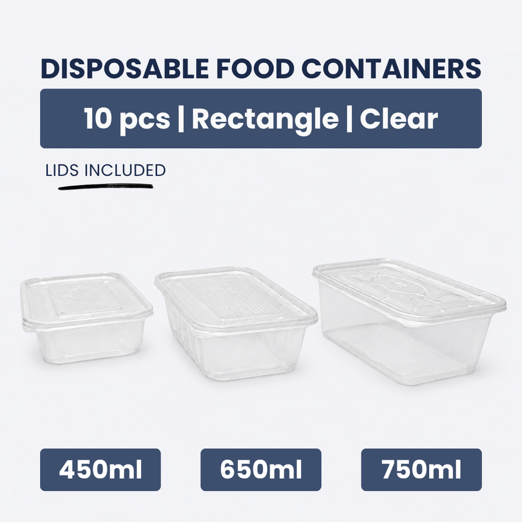 Disposable Rectangle Food Container | Set of 10pcs