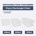 Disposable Rectangle Food Container | Set of 10pcs