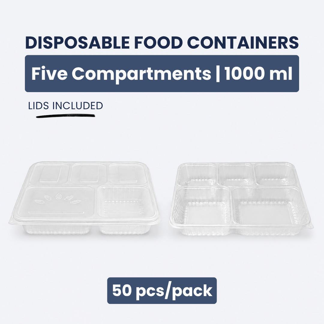 5 Compartment Disposable Food Container