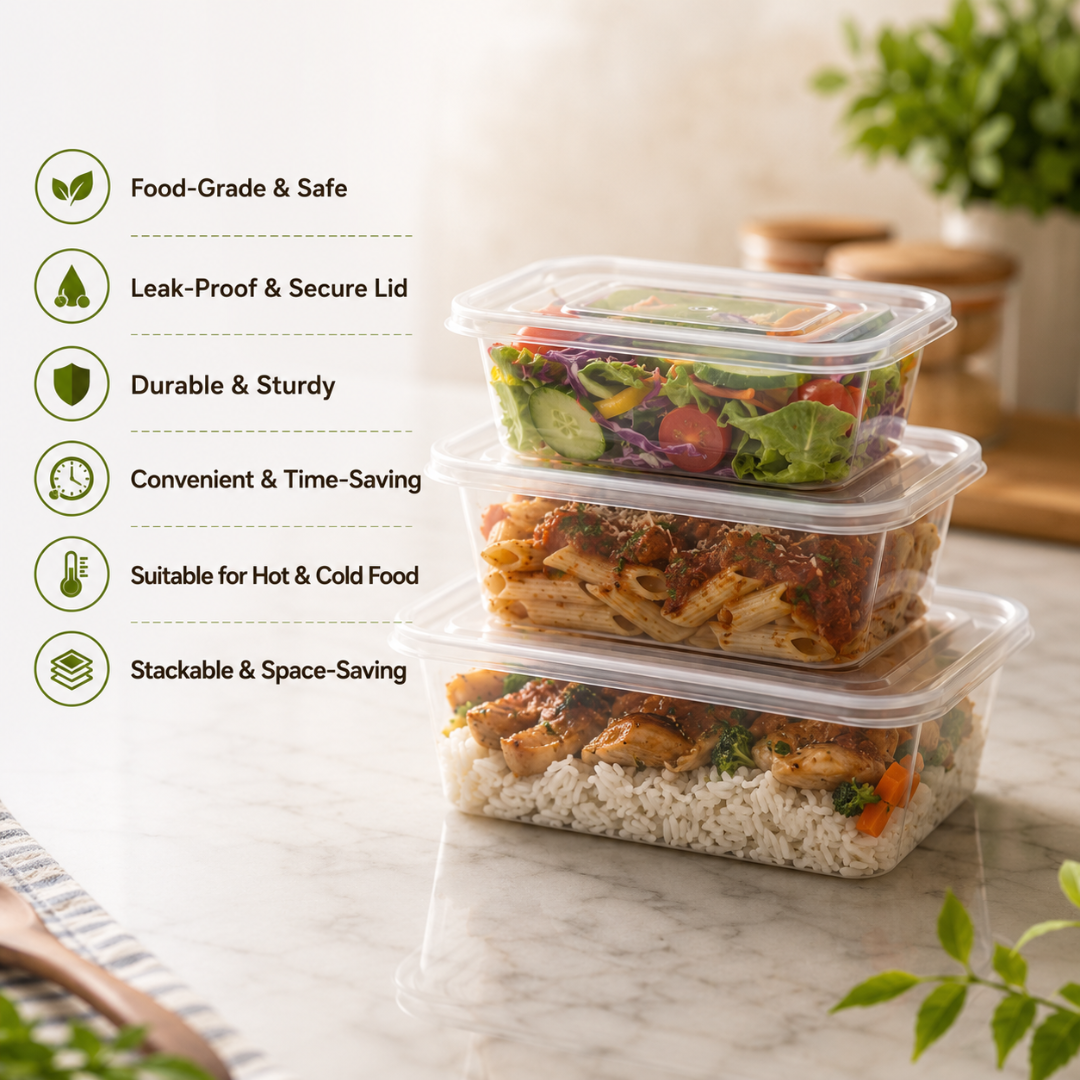 Disposable Rectangle Food Container | Set of 10pcs