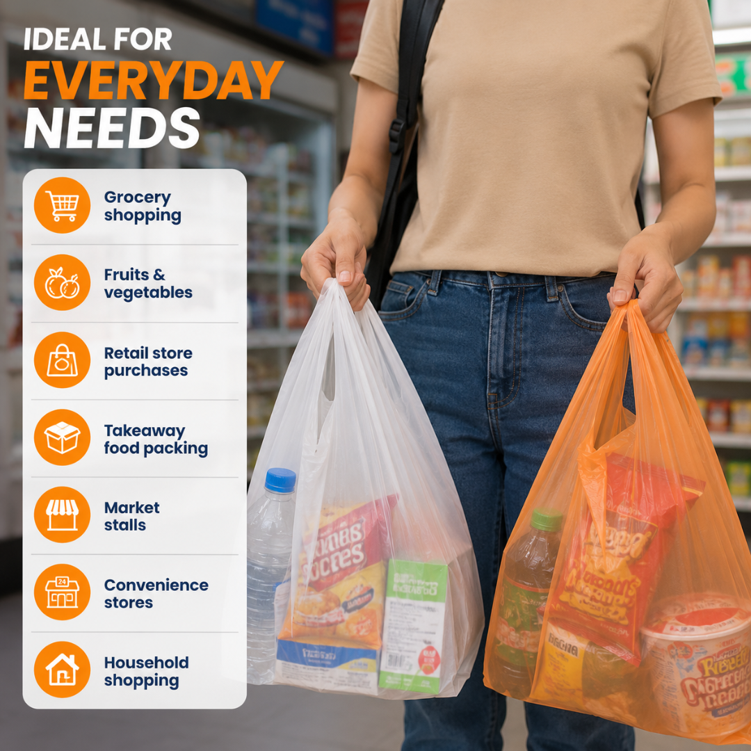 Plastic Shopping Bags | 25pcs