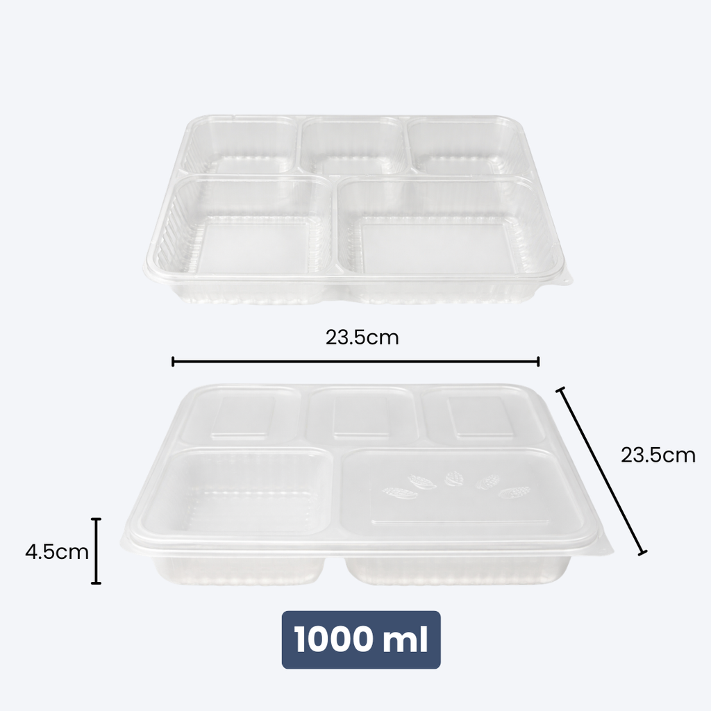 5 Compartment Disposable Food Container
