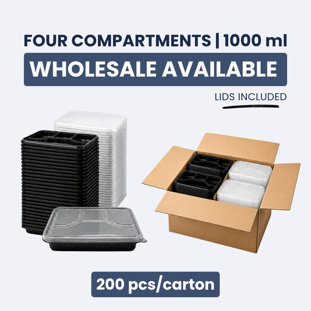 Four Compartment Disposable Food Container