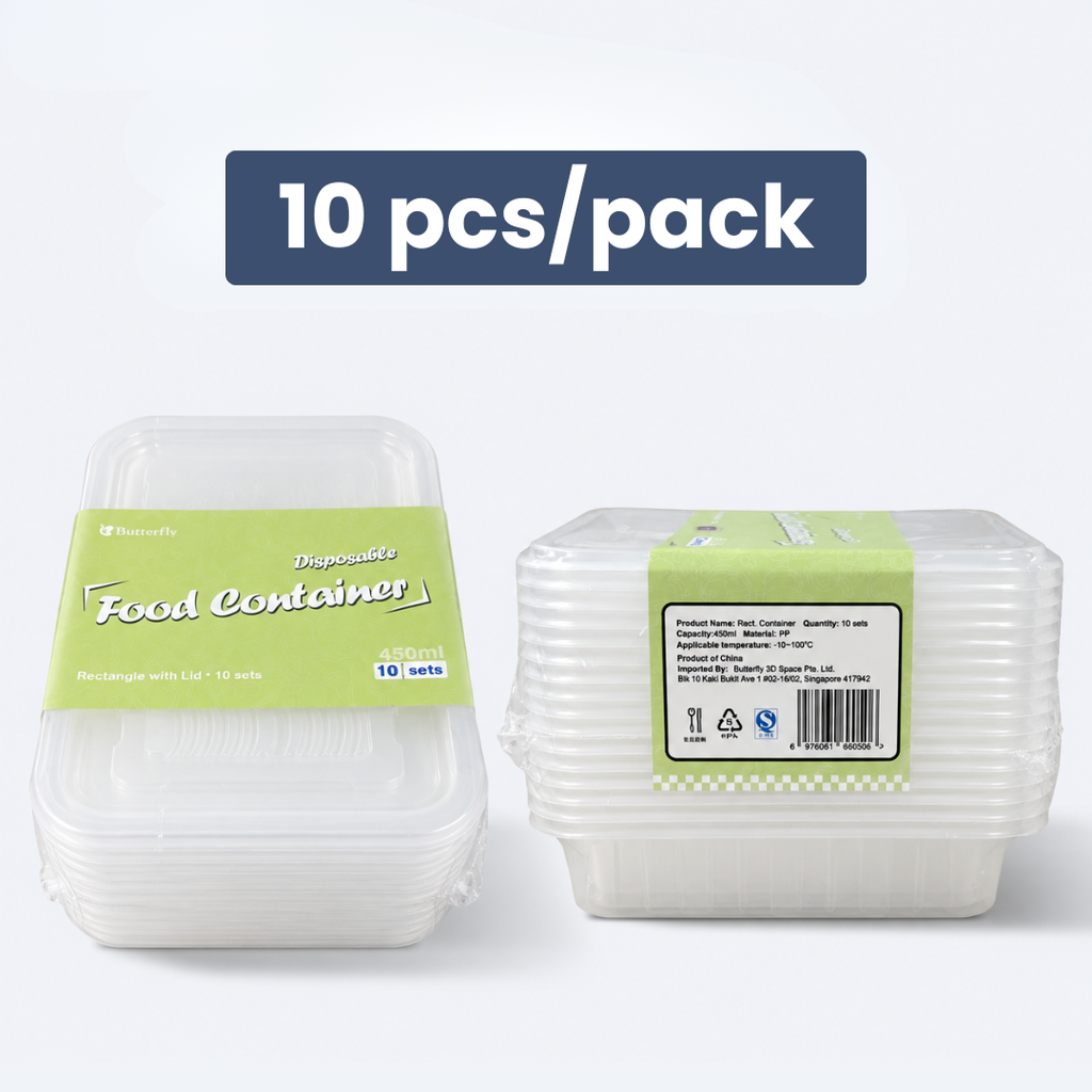 Disposable Rectangle Food Container | Set of 10pcs
