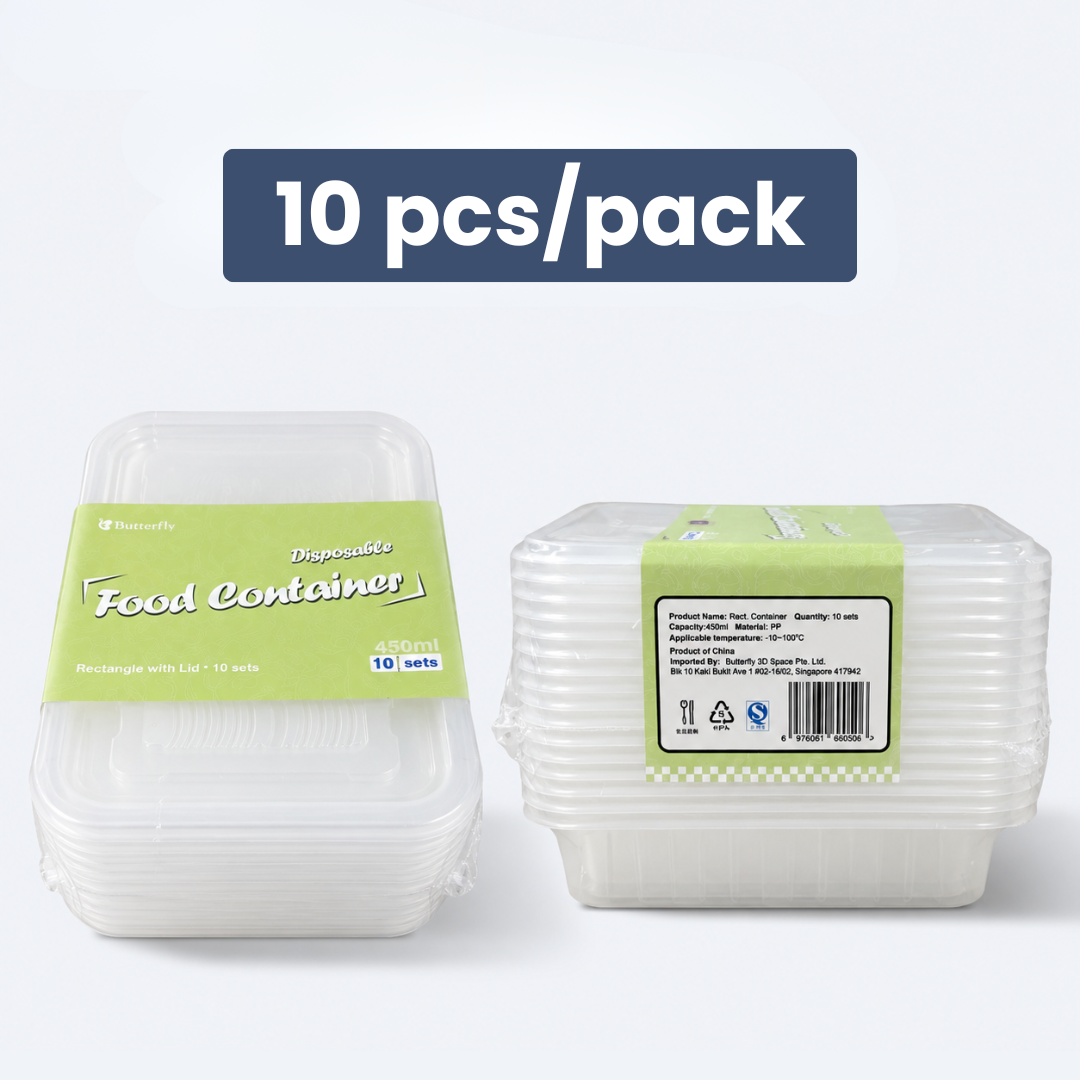 Disposable Rectangle Food Container | Set of 10pcs