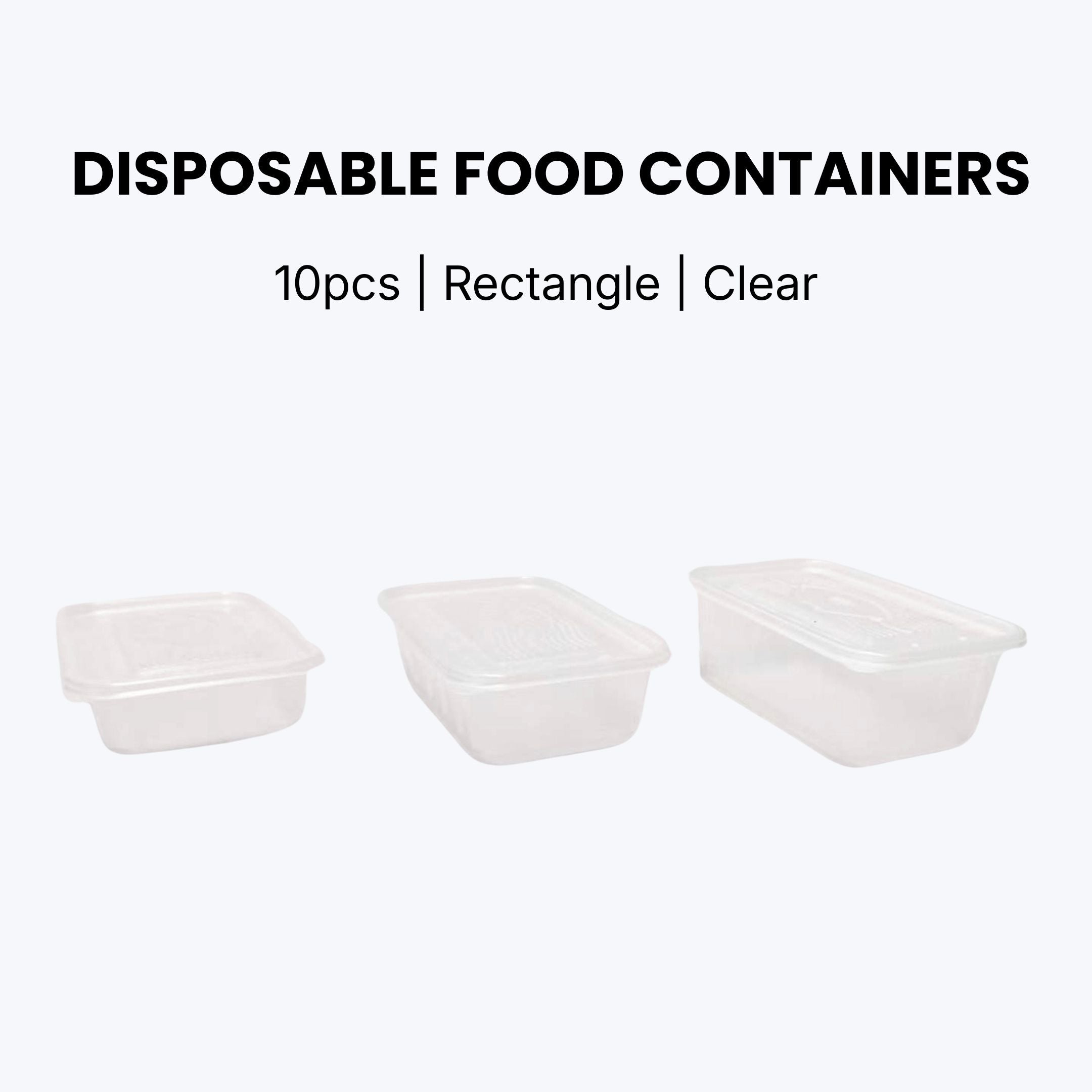 Disposable Rectangle Food Container | Set of 10pcs