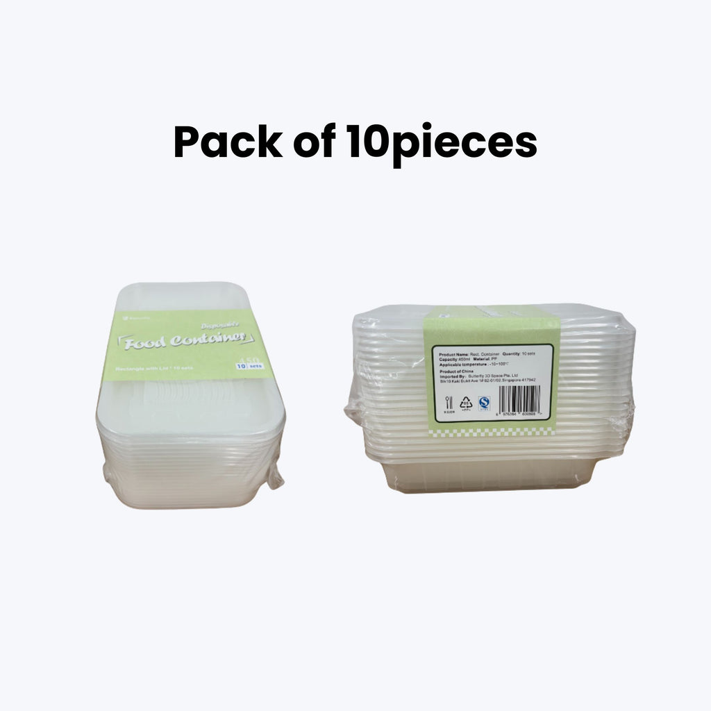 Disposable Rectangle Food Container | Set of 10pcs