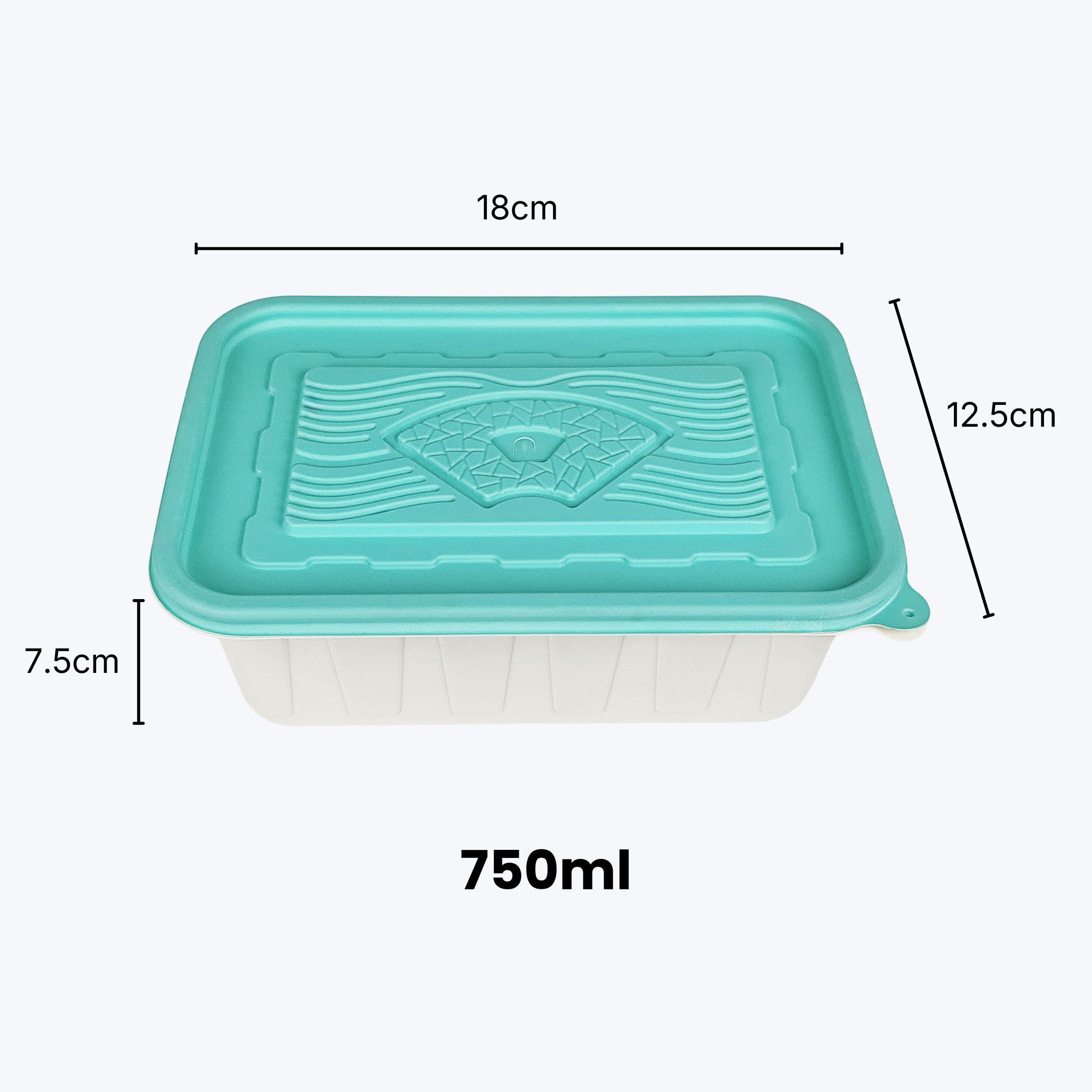 Corn Starch Disposable Food Container | Rainbow Lids | Set of 10pcs
