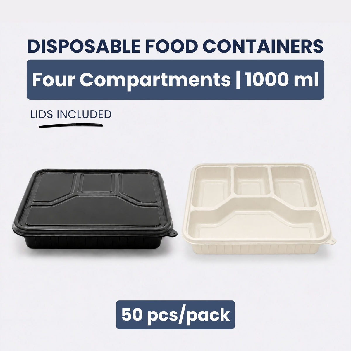 Four Compartment Disposable Food Container